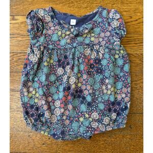 Tea Collection Girls' Blue Floral Bubble Size 3-6 Months